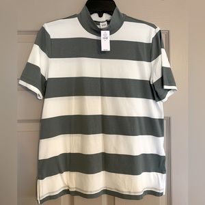 Gap Tee Short Sleeve Women’s Mock Neck Tee Shirt Striped
